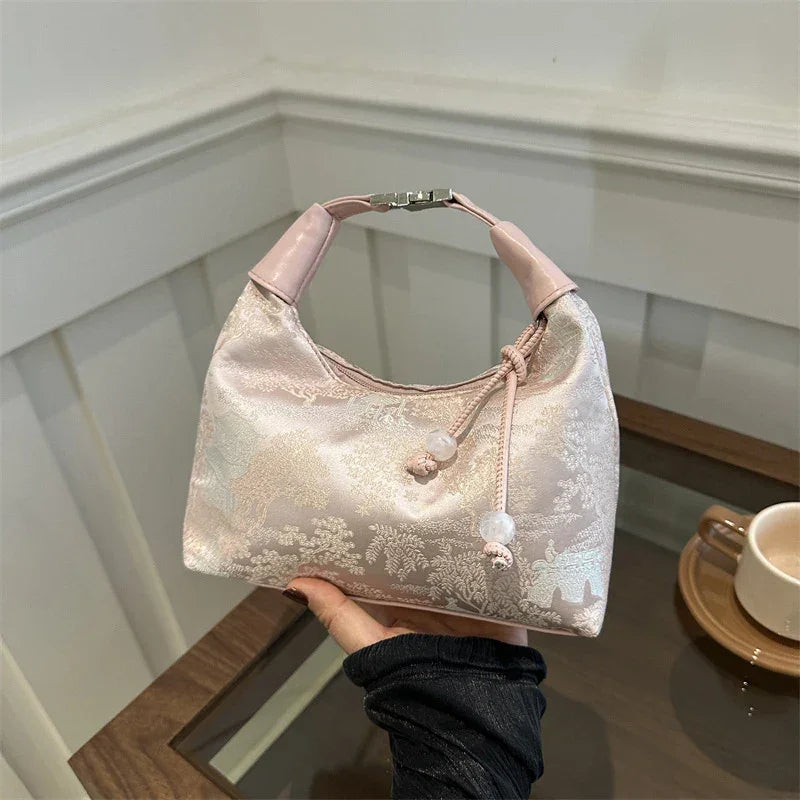 New Style Fine Embroidery Handbag - Palm and Thread