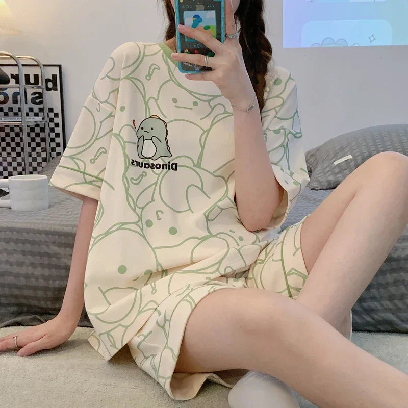 New Short-Sleeved Sweet and Lovely Ladies Pajama - Palm and Thread