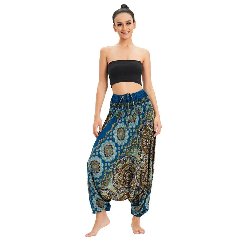 Bohemian High Waist Rayon Harem Baggy Pant - Palm and Thread