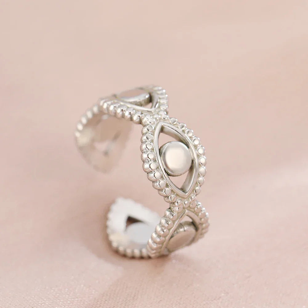 Bohemian Geometric Open Ring - Palm and Thread