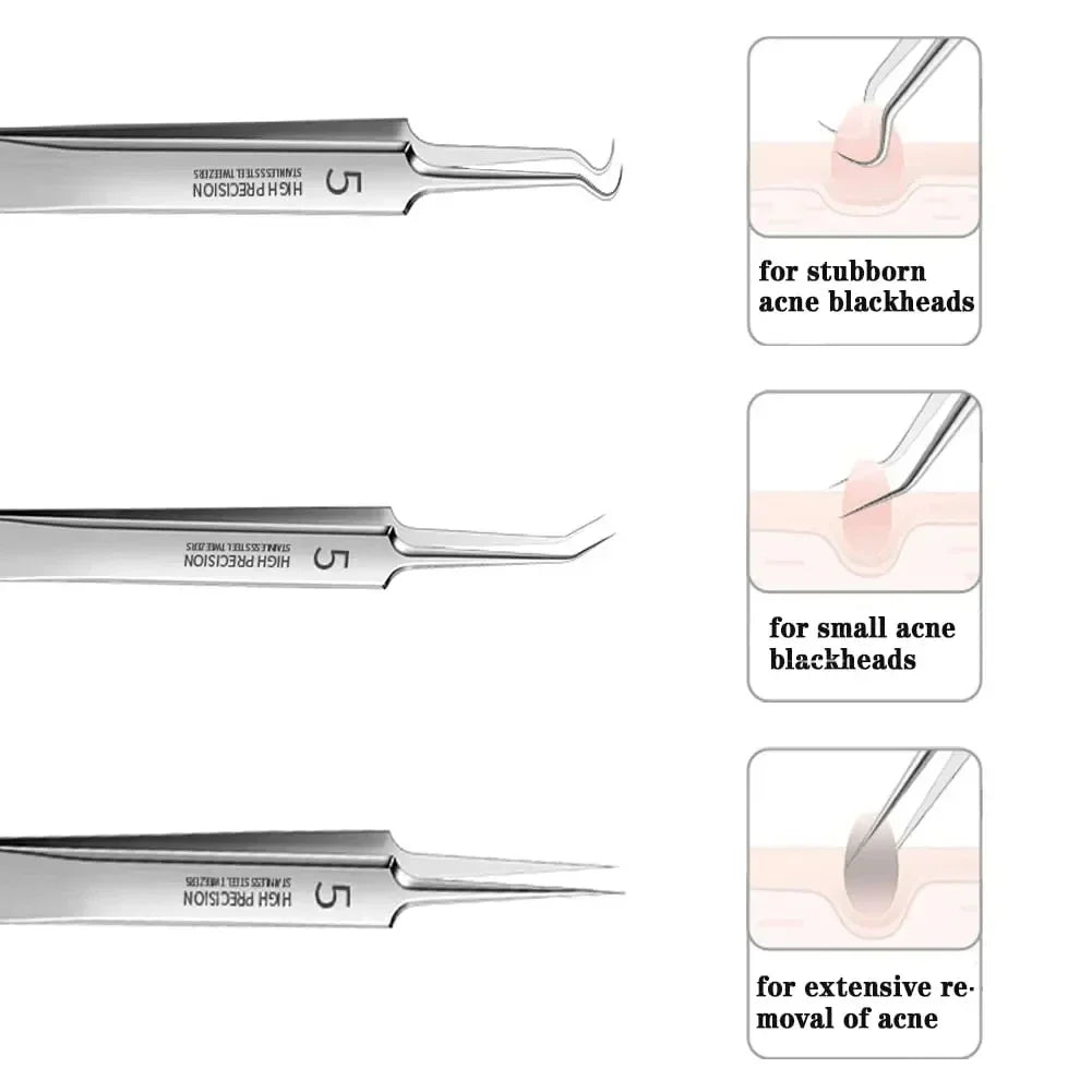 Ultra-fine Cell Pimples Blackhead Clip Tweezer - Palm and Thread