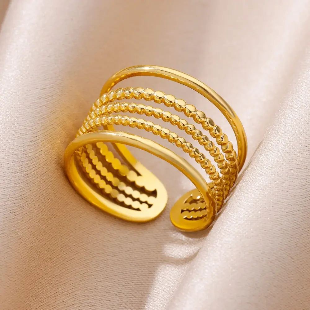 Stainless Steel Angel Feather Ring - Palm and Thread
