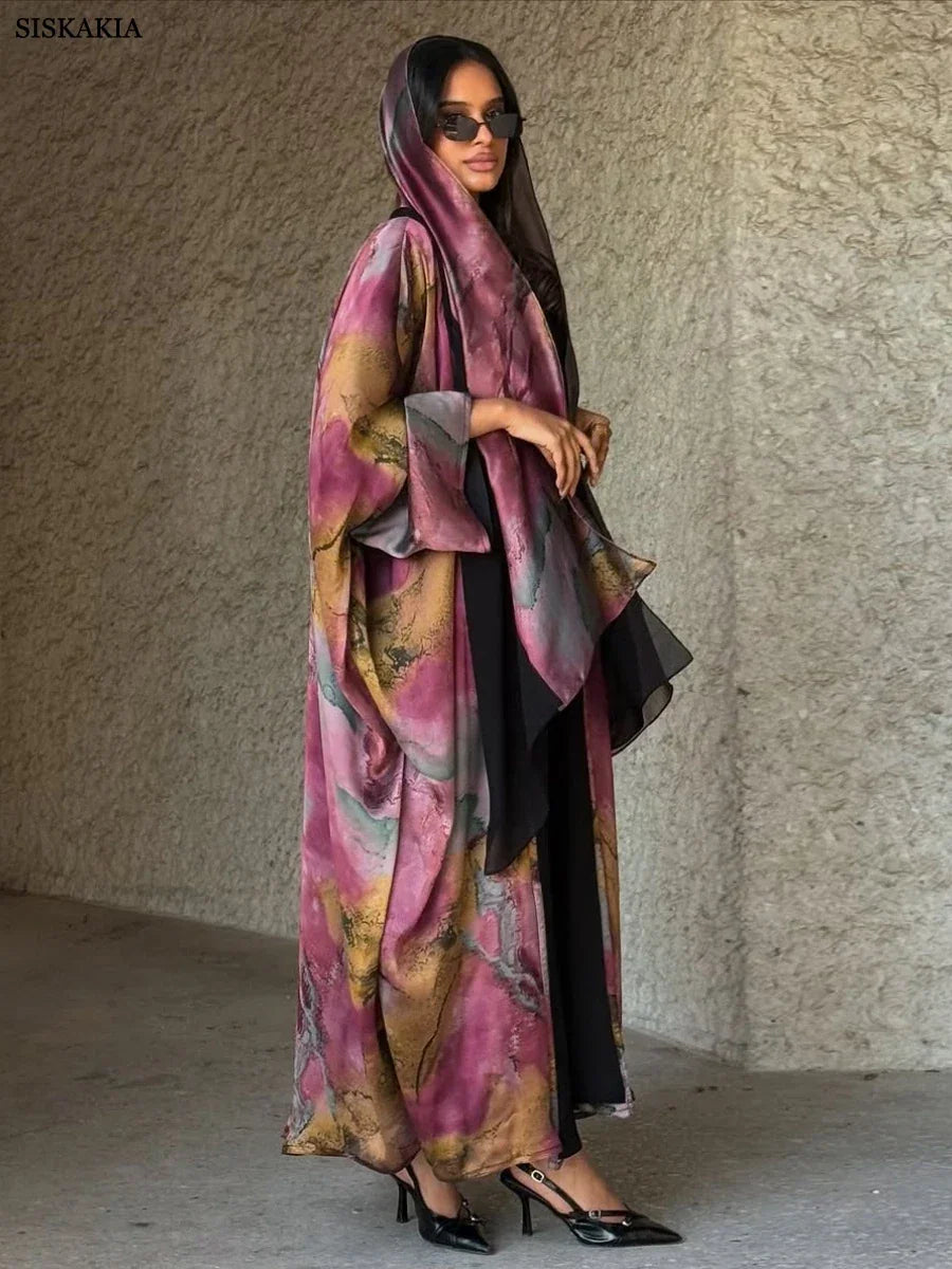 Floral Print Luxury Open Abaya - Palm and Thread
