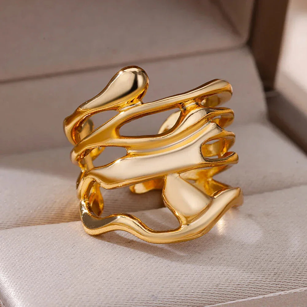 Stainless Steel Angel Feather Ring - Palm and Thread