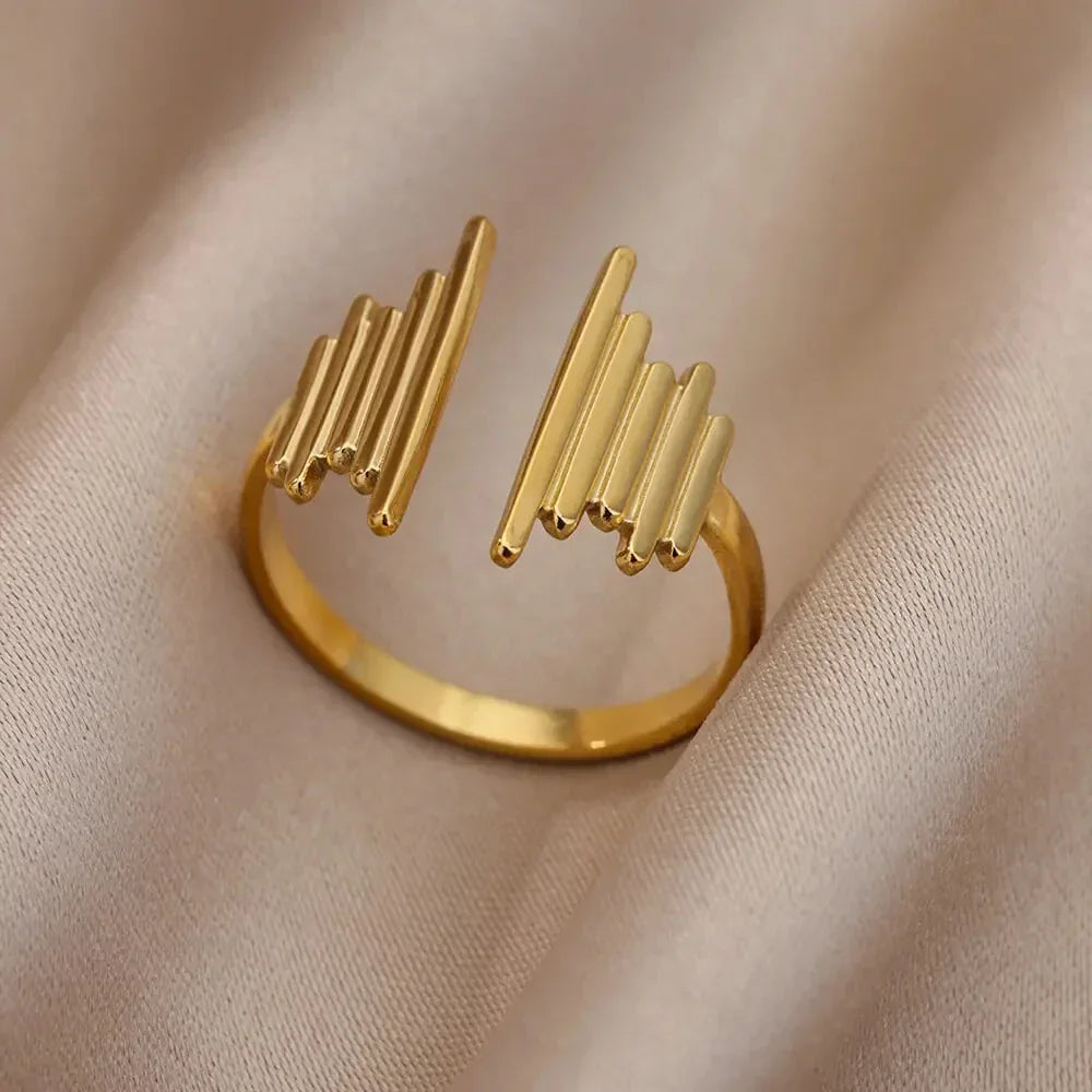 Gold Color Hollow out Open Finger Ring - Palm and Thread