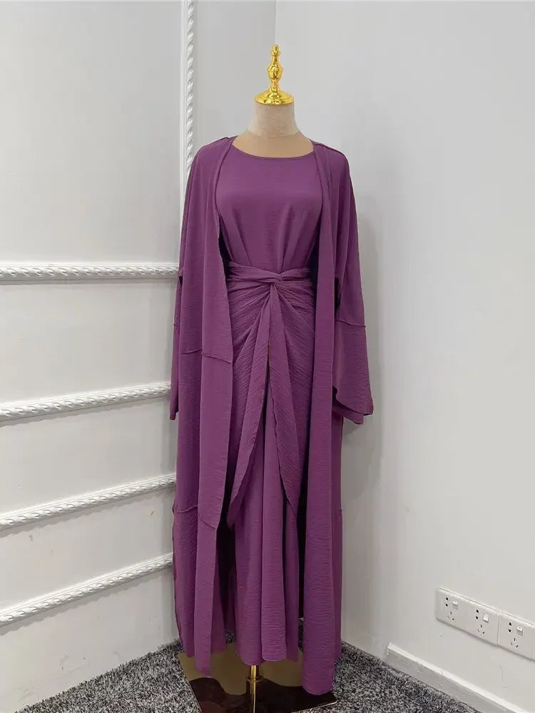 3 Piece Abaya Modest Dress Kaftan - Palm and Thread