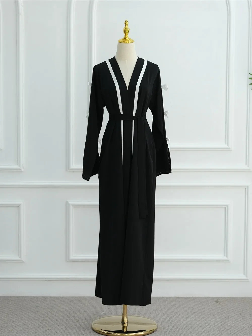 Bow Vestidos Largos Split Sleeve Abaya - Palm and Thread