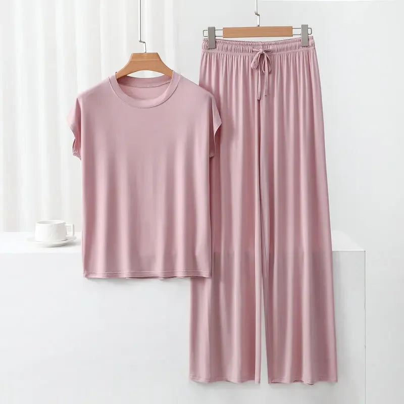 Modal Loose Homewear set O-neck streetwear Casual pajama - Palm and Thread