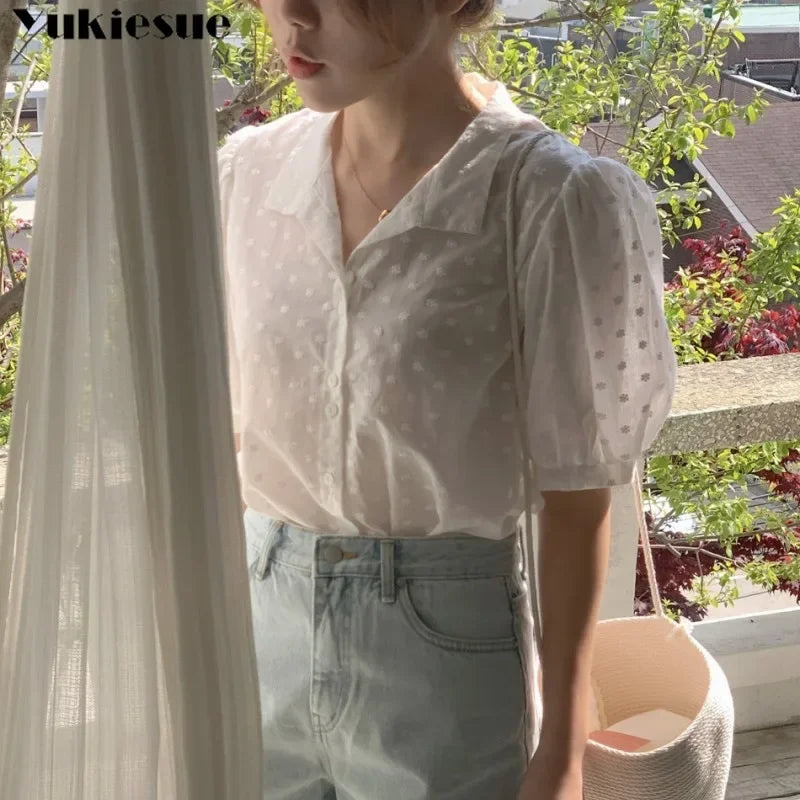 All-match V-Neck blouse - Palm and Thread