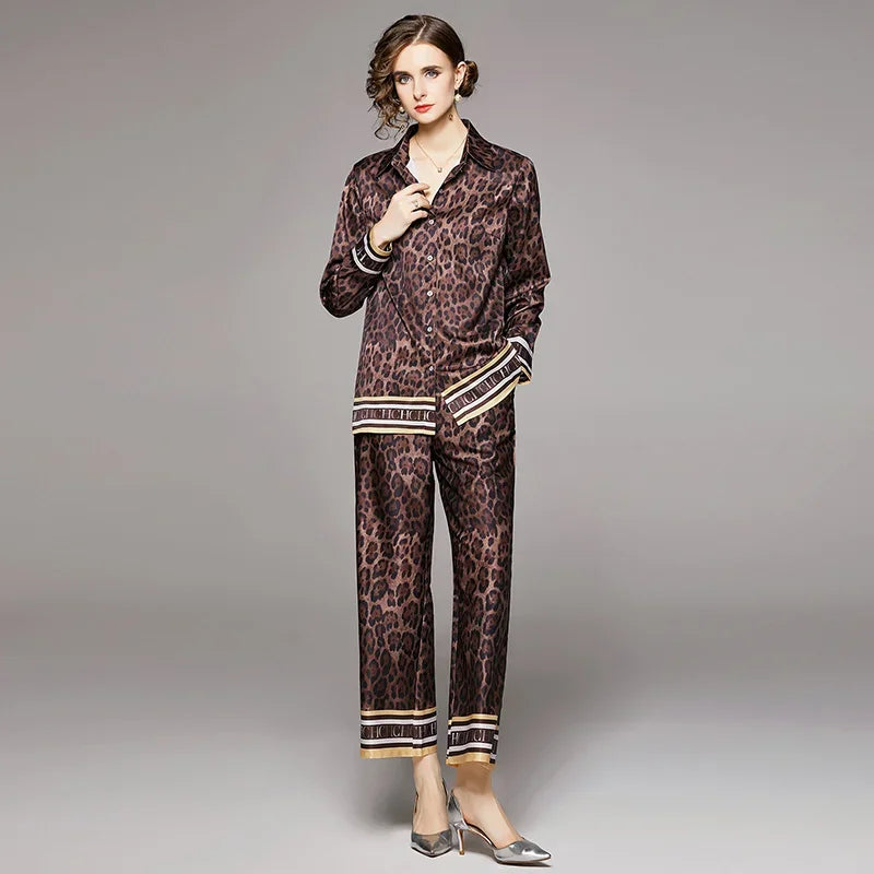 Letter Printed Shirt with Printed Pants Set - Palm and Thread