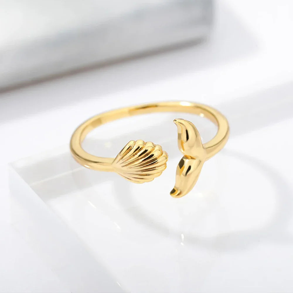 Ocean Starfish Shell Open Ring - Palm and Thread
