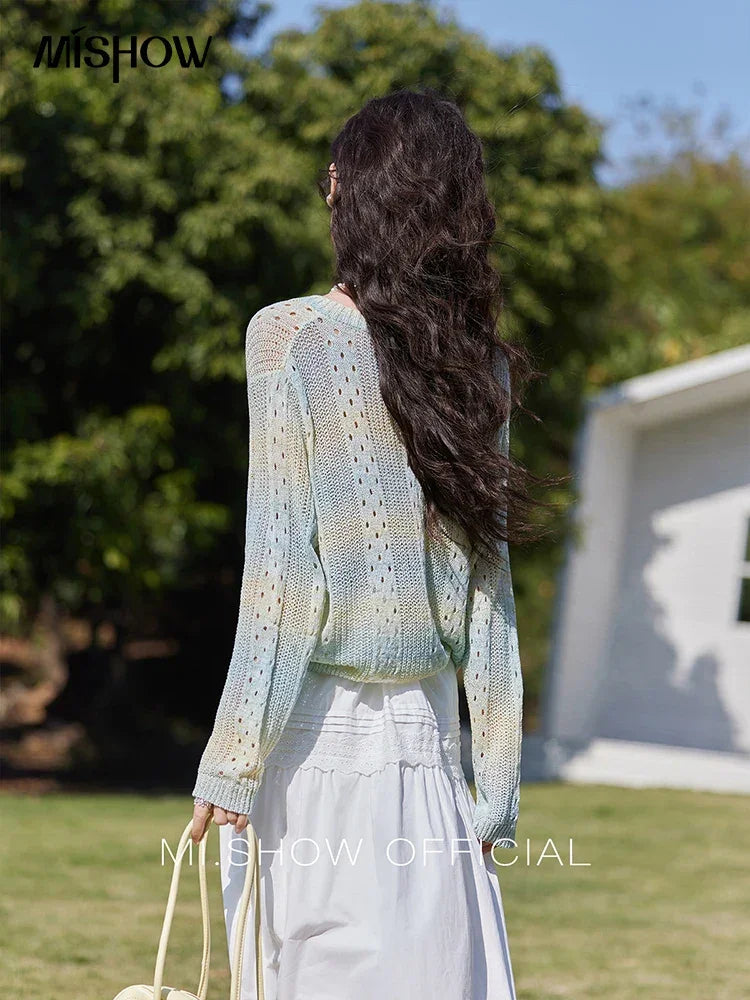 Knitted Sweater Long Sleeve Drawstring Top - Palm and Thread