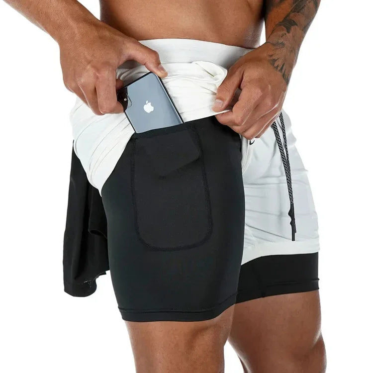 Running 2 In 1 Fitness Sport Workout Training Short - Palm and Thread