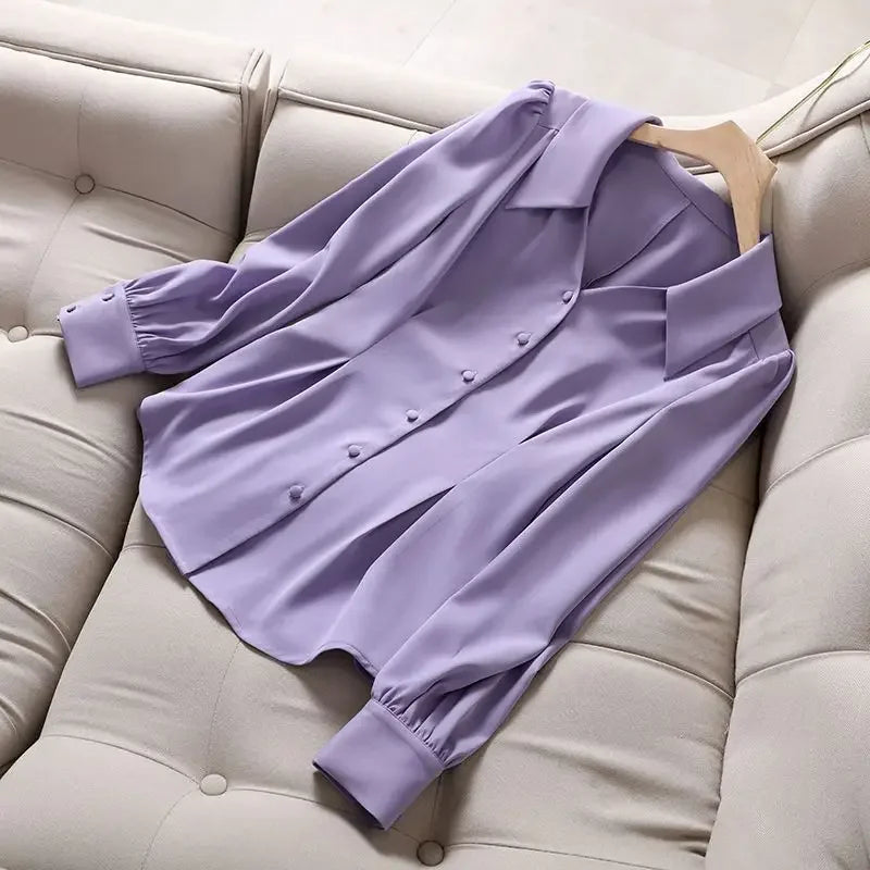 Temperament Fashion Sping New Chiffon Shirt - Palm and Thread