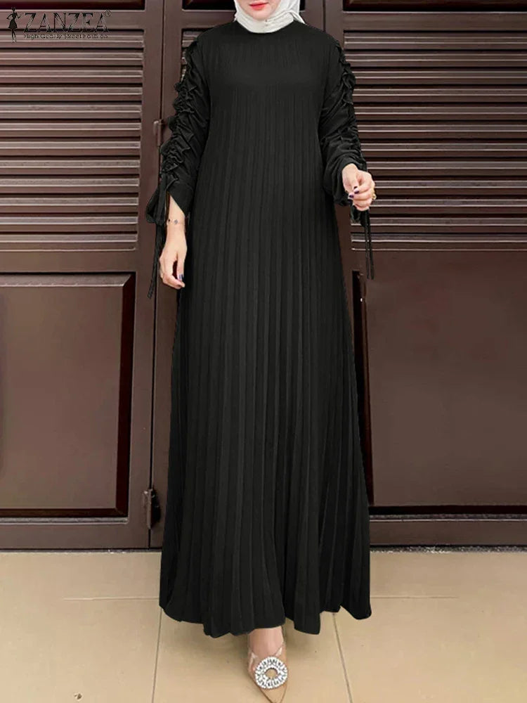 Maxi Sundress Pleated Dress Abaya - Palm and Thread