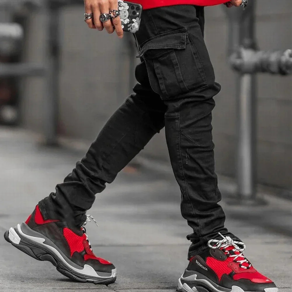 Elastic Denim Cargo Pant - Palm and Thread