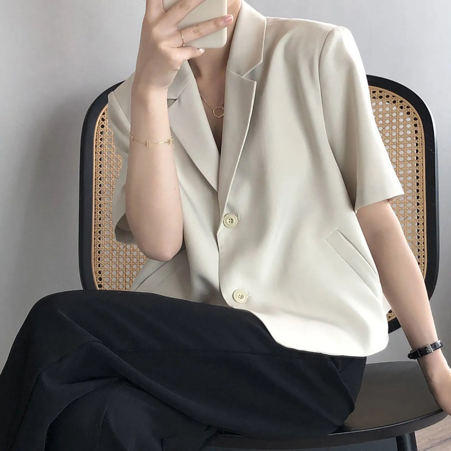 Verti Chic Cropped Suit Shirt