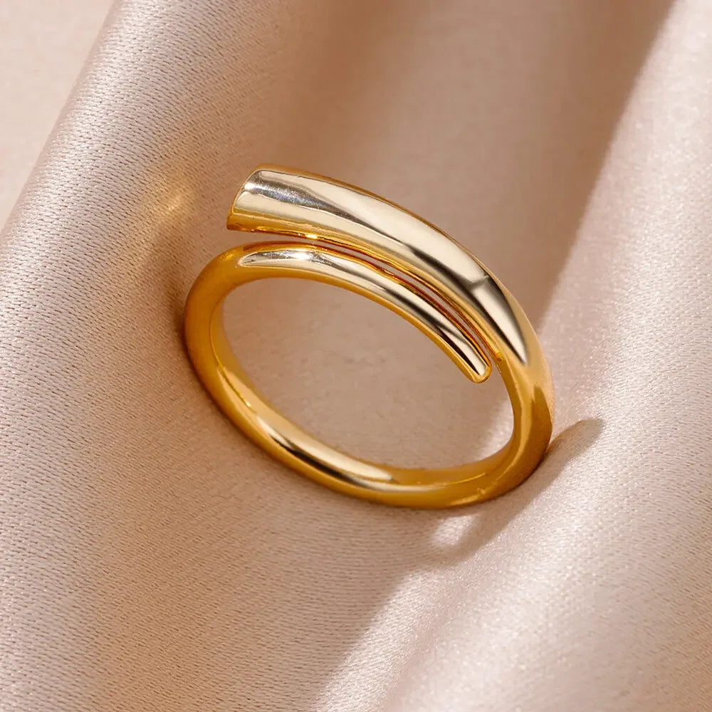 Stainless Steel Angel Feather Ring - Palm and Thread