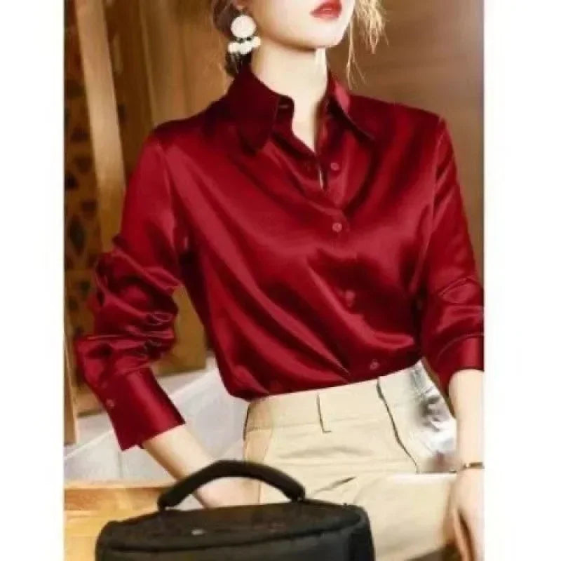 New Satin Shirt Blouse - Palm and Thread