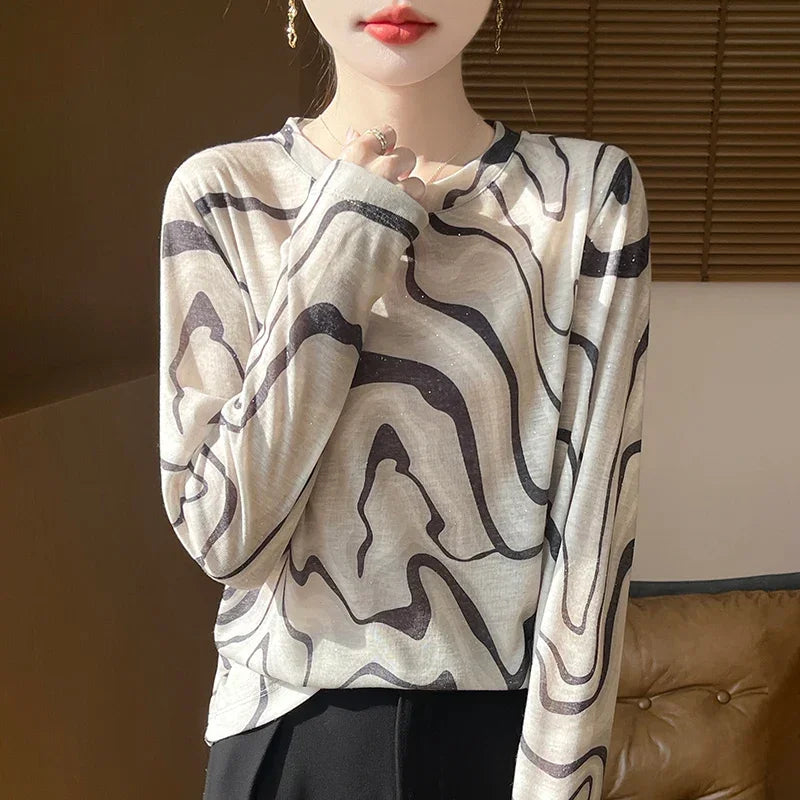 O-neck Long-sleeved Pullover - Palm and Thread