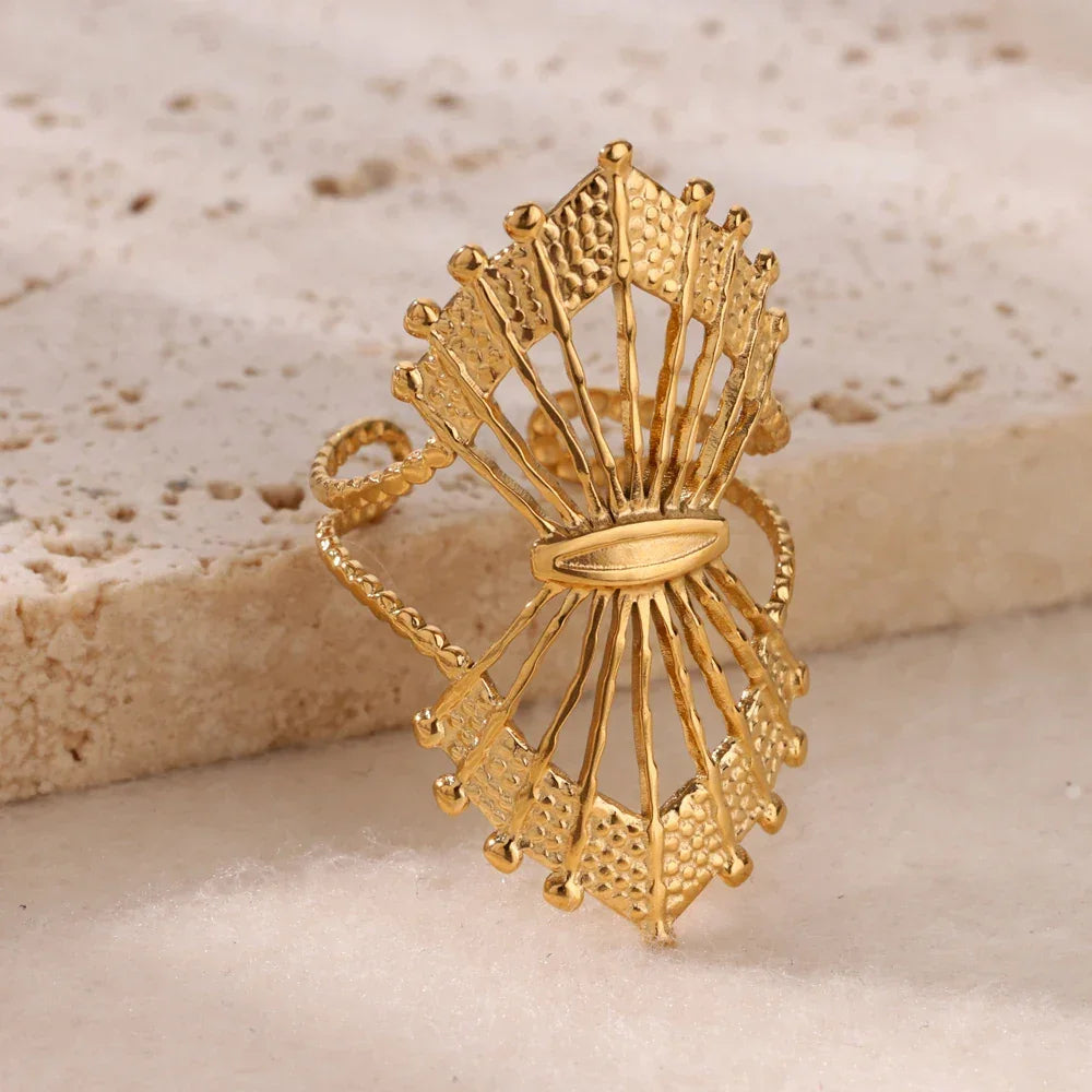 Ocean Starfish Shell Open Ring - Palm and Thread