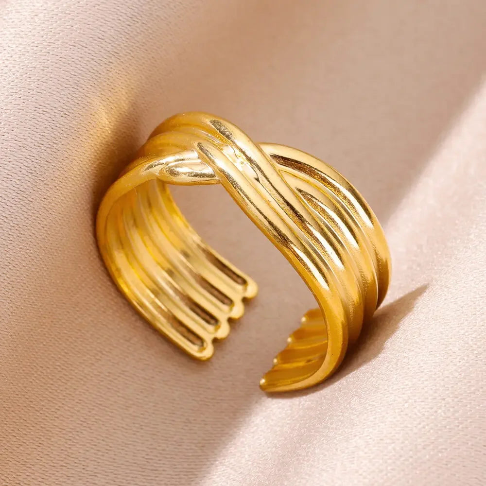 Stainless Steel Angel Feather Ring - Palm and Thread