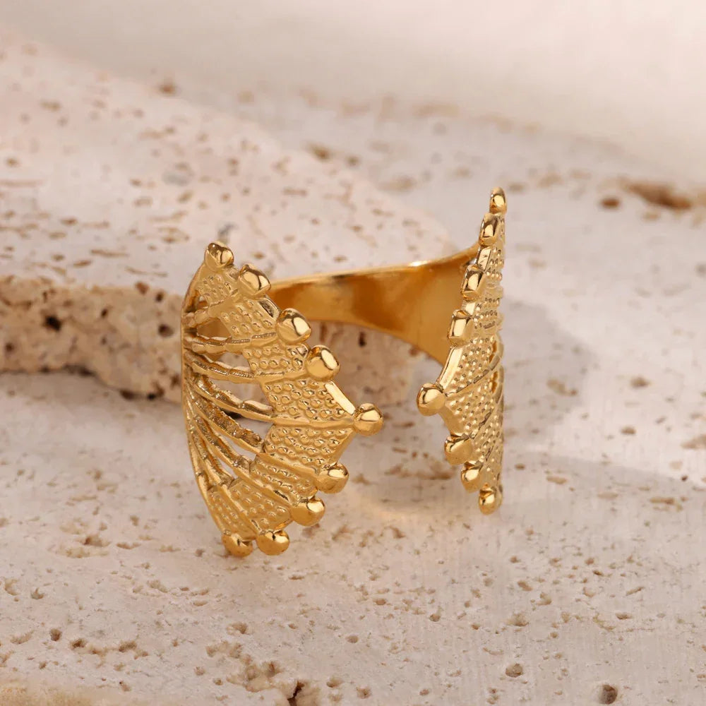 Ocean Starfish Shell Open Ring - Palm and Thread