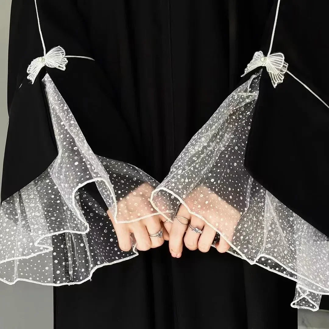Lace Evening Party Abaya - Palm and Thread