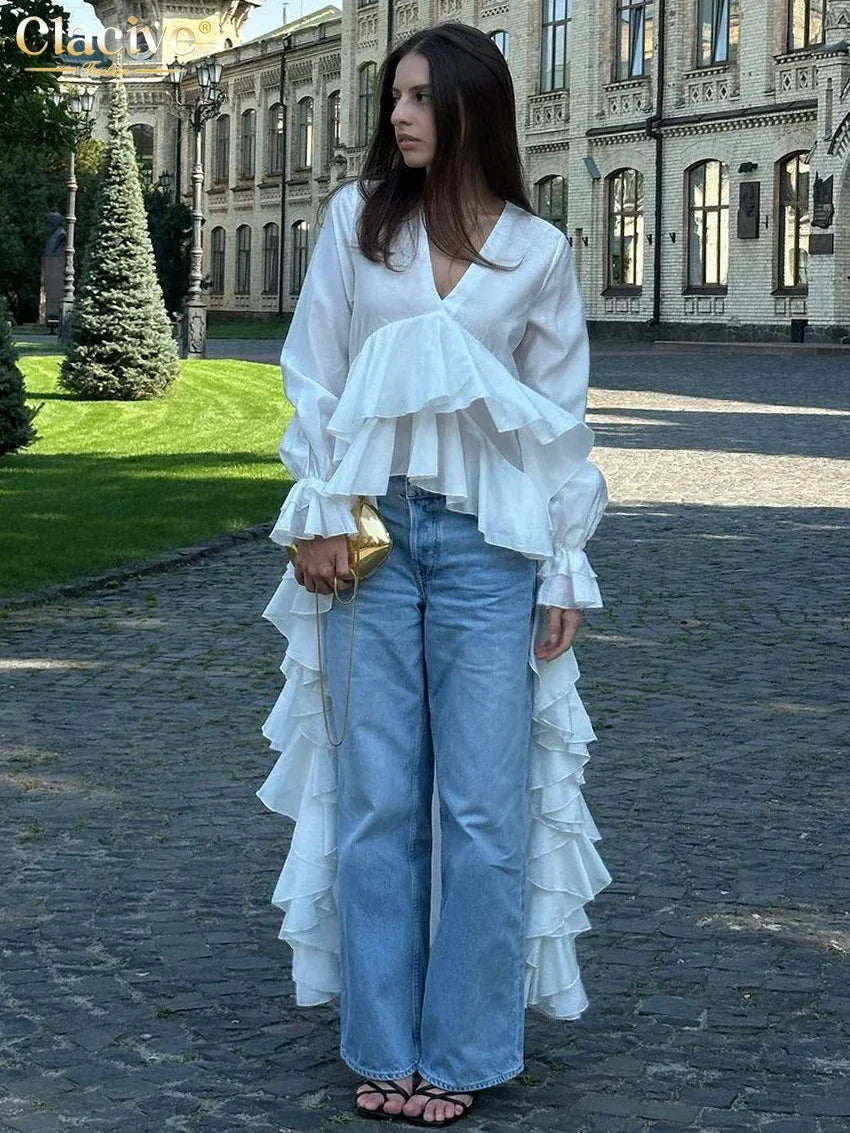 Fashion V-Neck Long Sleeve Shirt - Palm and Thread