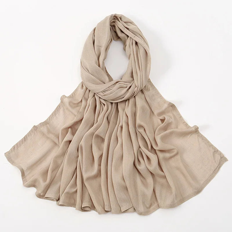 Thin Plain Shawl Soft Viscose Rayon Headscarf - Palm and Thread