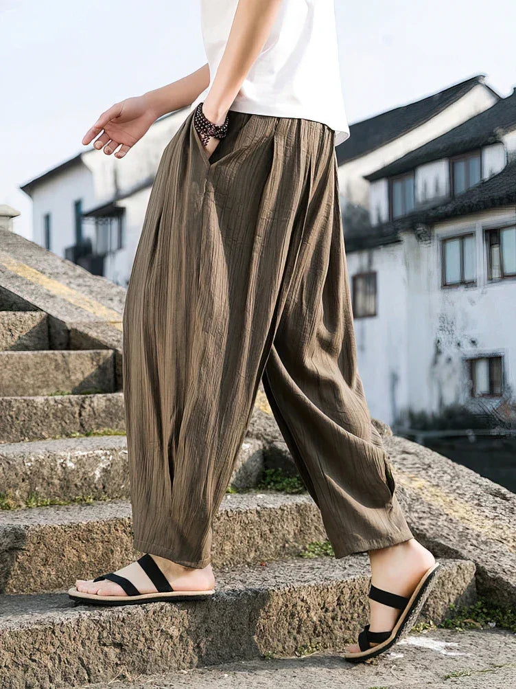 Ice Silk Casual Linen Pant - Palm and Thread