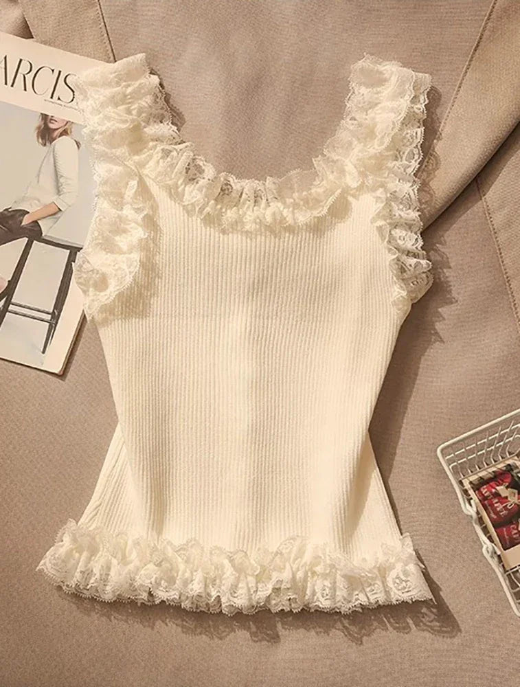 Lace Patchwork Crop Top - Palm and Thread
