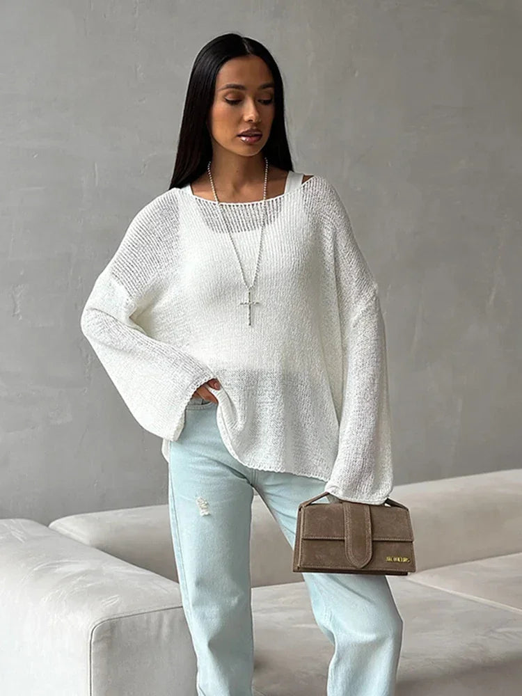 New Knit Hollow Sweater Top - Palm and Thread