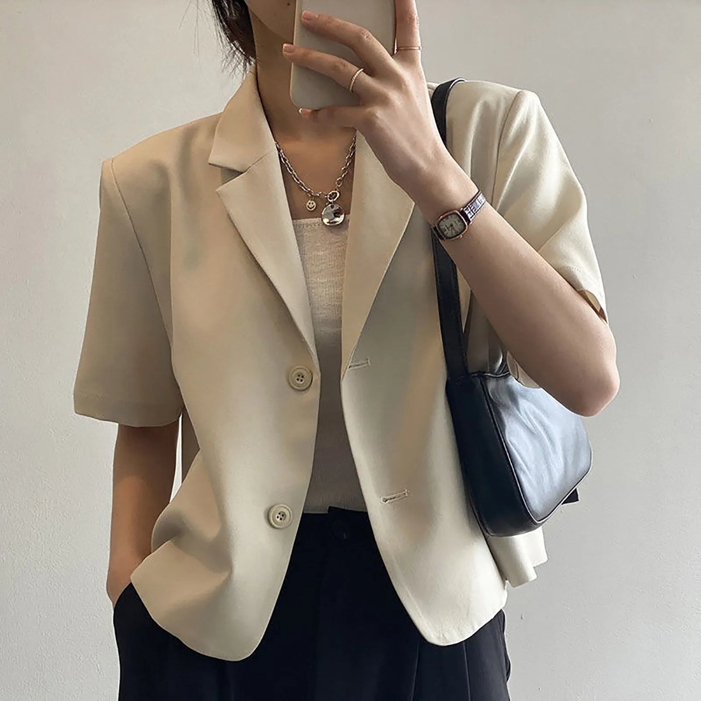 Verti Chic Cropped Suit Shirt
