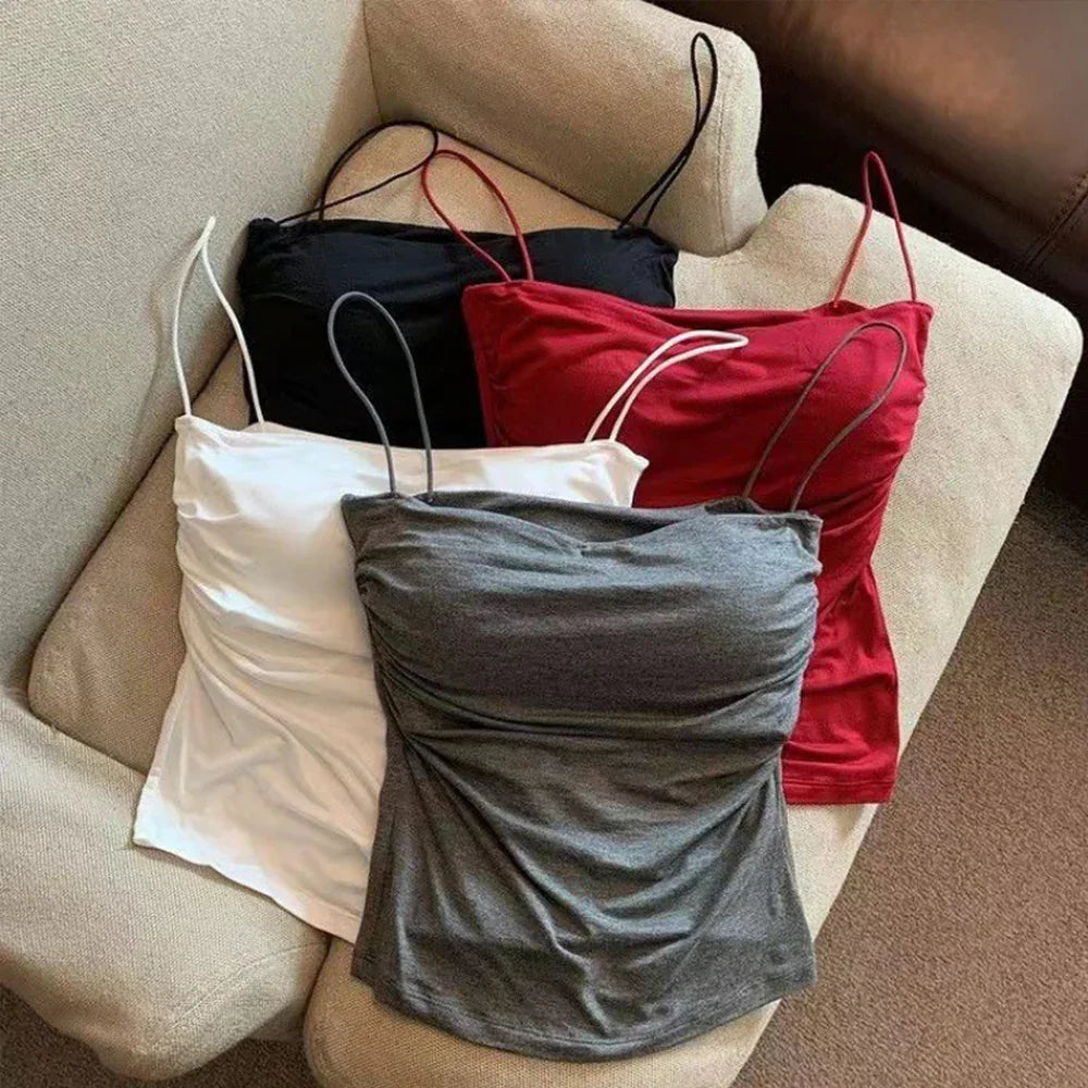 Camisole With Built In Bra Spaghetti Strap Tank - Palm and Thread