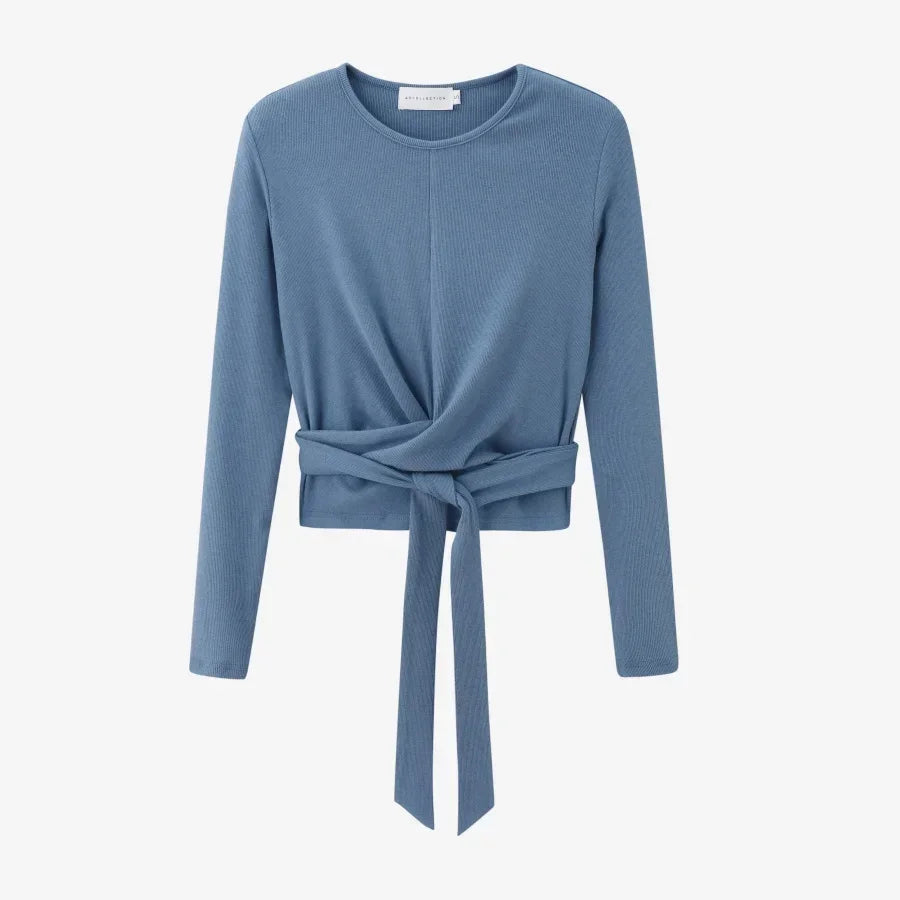 Ribbing closed-fit wrap tops + Aline dress - Palm and Thread