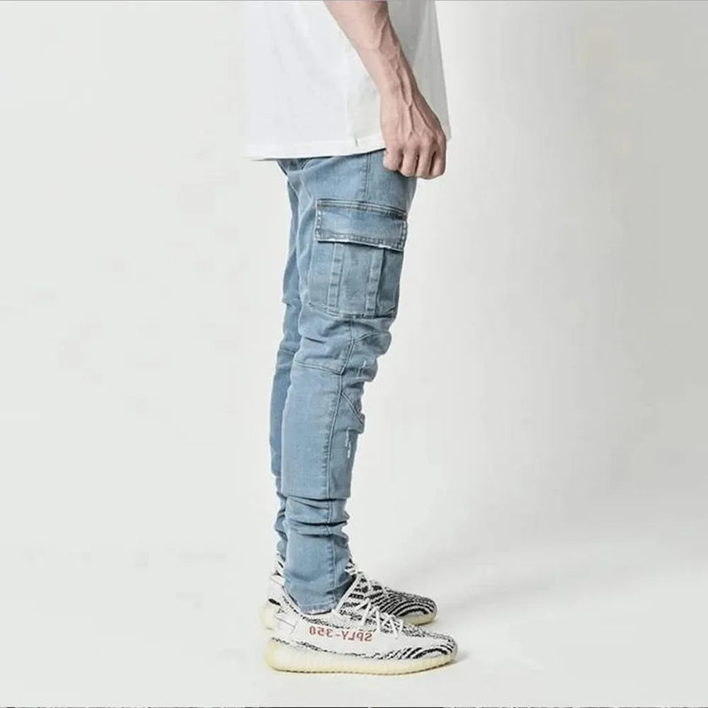 Elastic Denim Cargo Pant - Palm and Thread