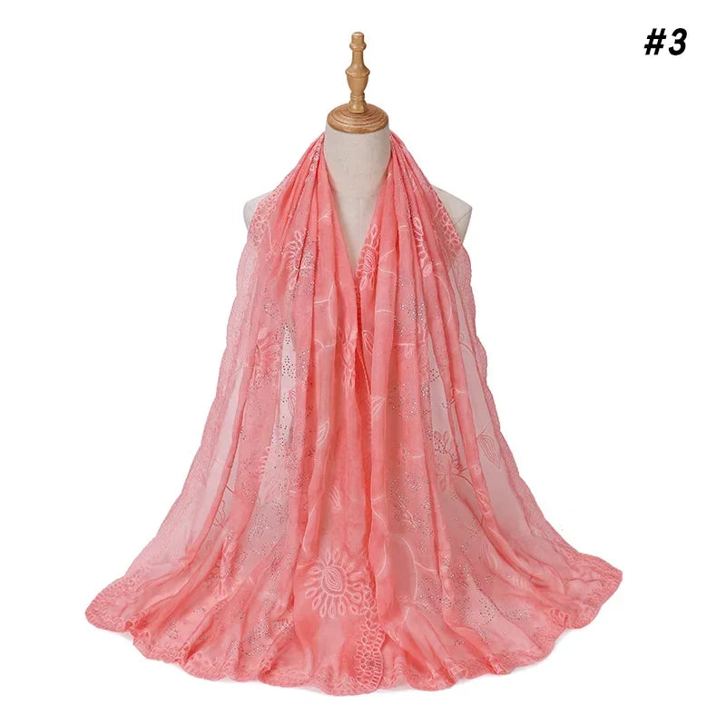 Silk Embroidered Baotou Gauze Fashion Scarf - Palm and Thread