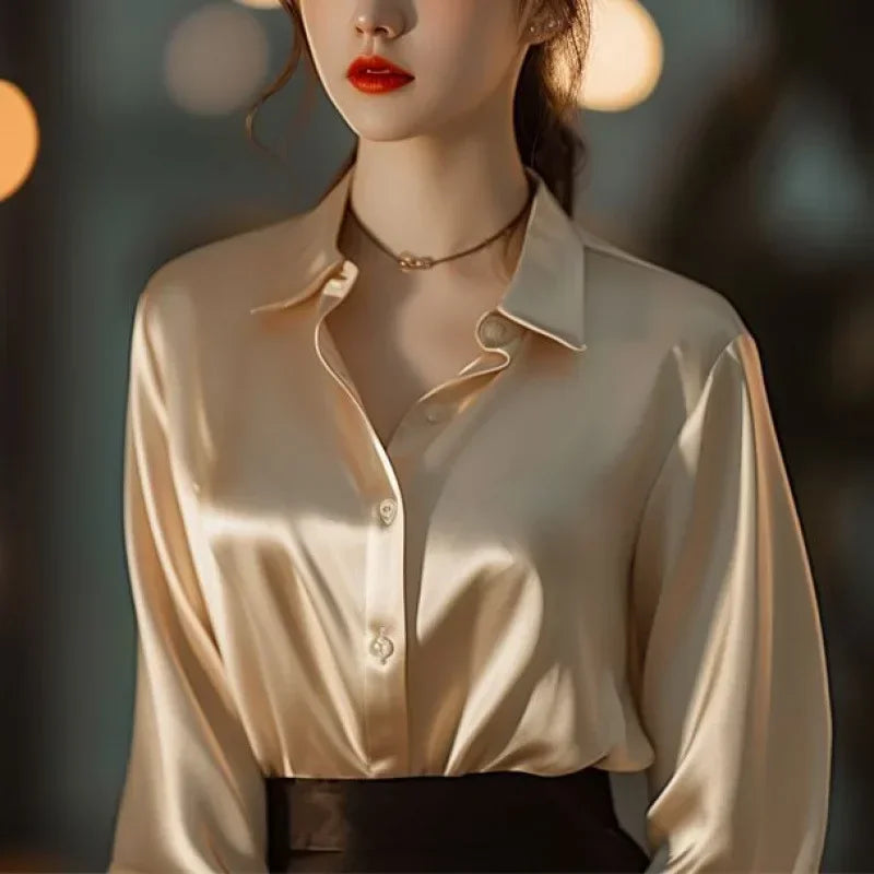 New Satin Shirt Blouse - Palm and Thread