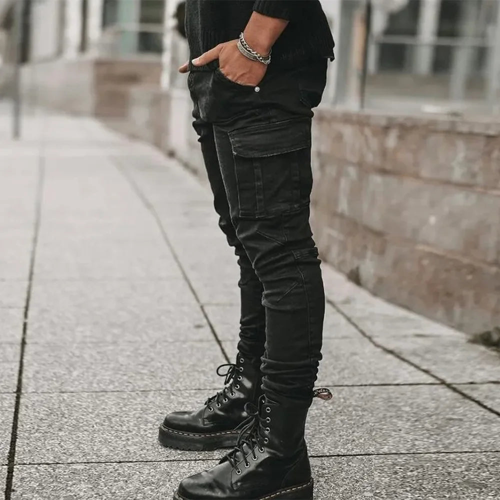 Elastic Denim Cargo Pant - Palm and Thread