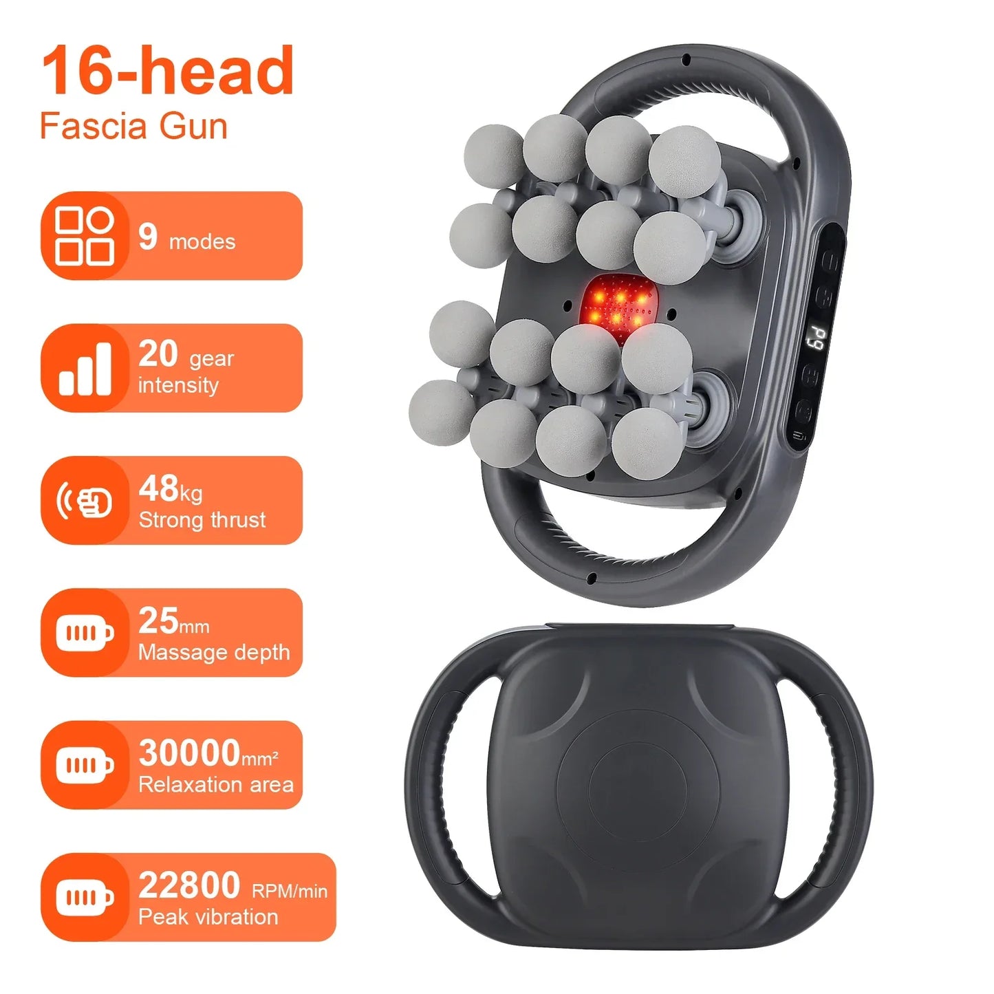 High-Frequency Gun Vibration Body Massage- 16 Head - Palm and Thread