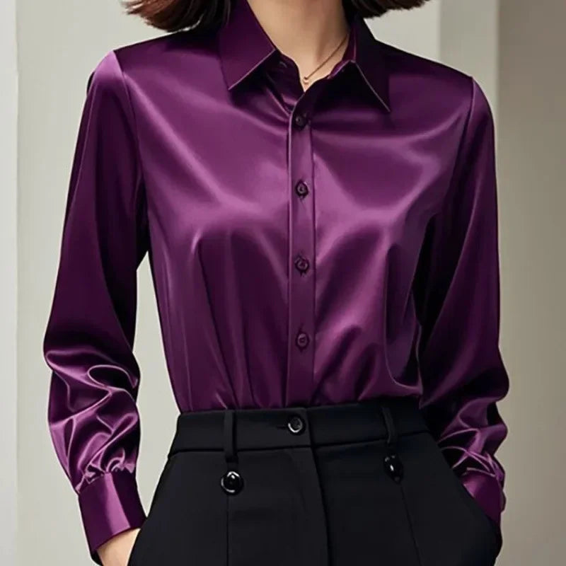New Satin Shirt Blouse - Palm and Thread