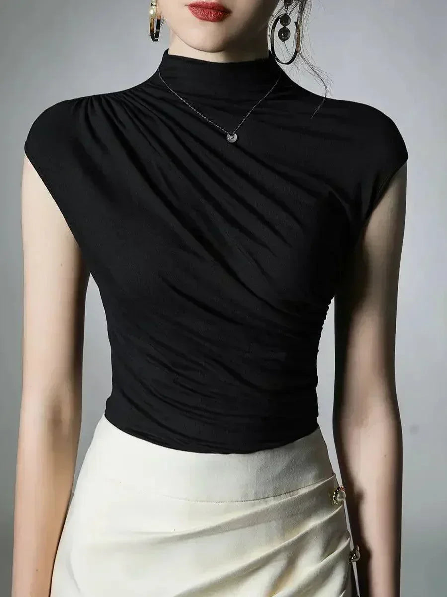 Half Turtleneck Folds Top - Palm and Thread