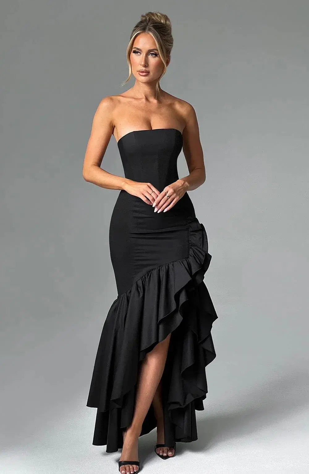 Sexy Strapless Slim Fit Slit Dress