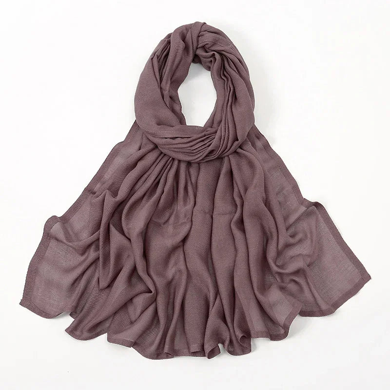 Thin Plain Shawl Soft Viscose Rayon Headscarf - Palm and Thread