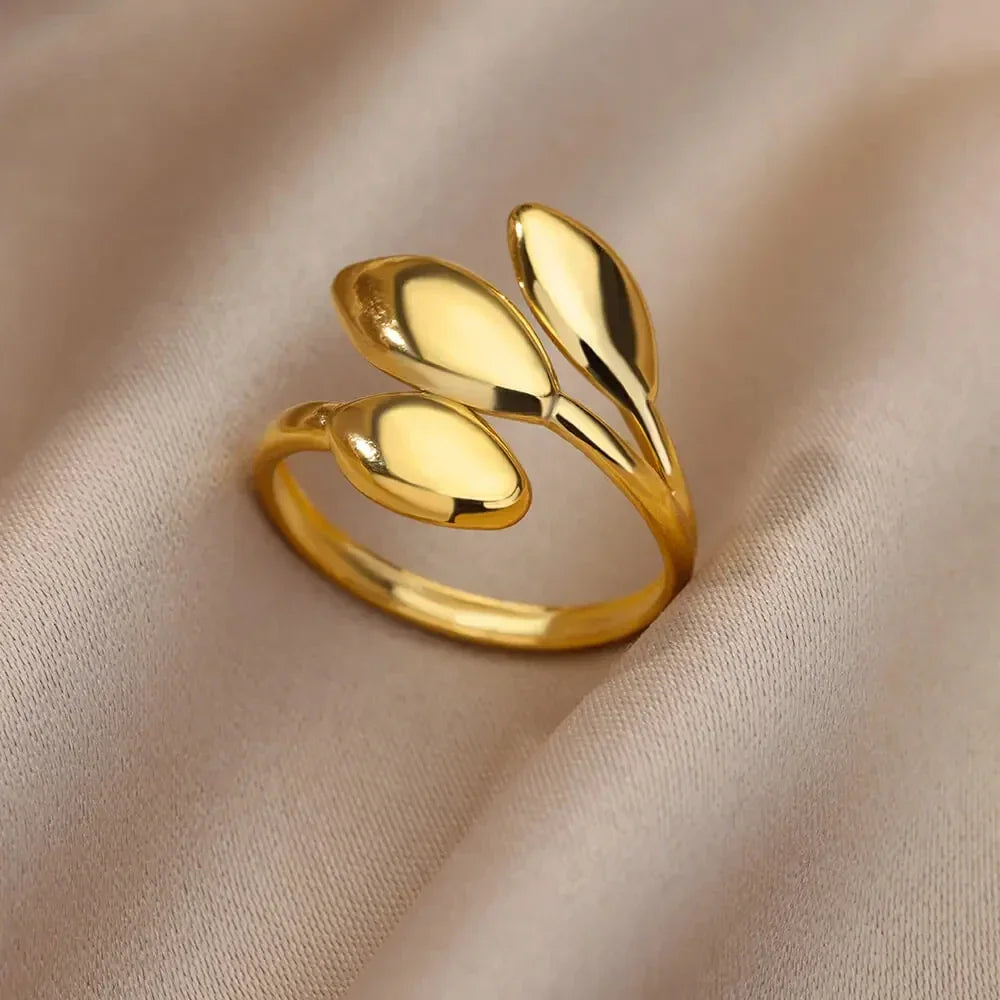 Gold Color Hollow out Open Finger Ring - Palm and Thread