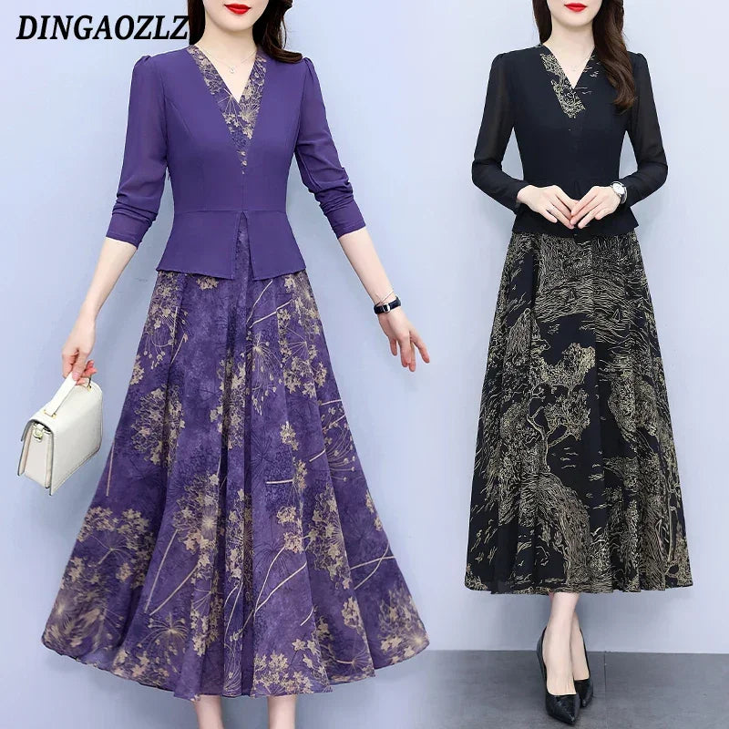 Floral Printed Chiffon Dress - Palm and Thread