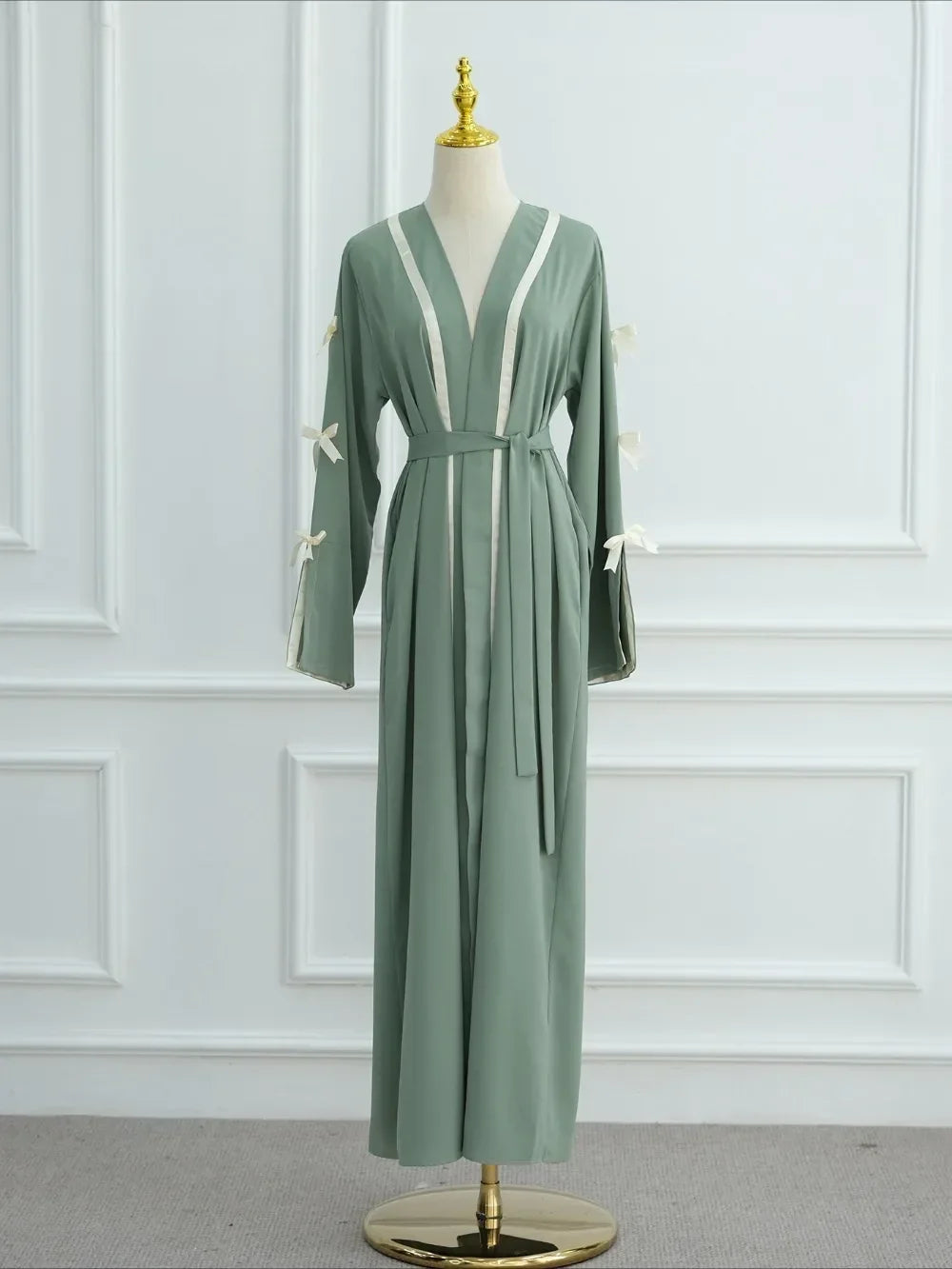 Bow Vestidos Largos Split Sleeve Abaya - Palm and Thread