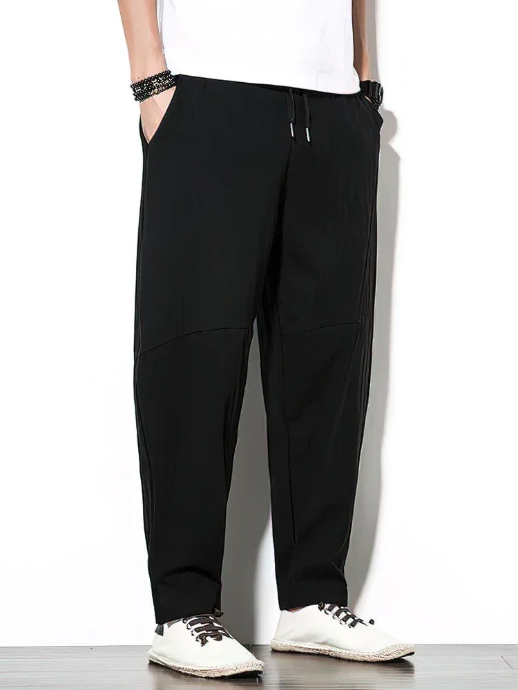 Cotton Linen Baggy Casual Trouser - Palm and Thread