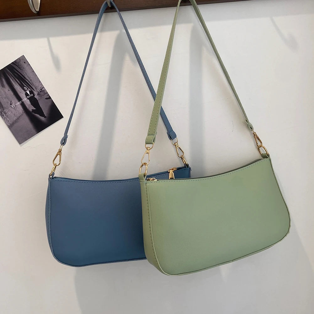 Retro PU Leather Underarm Bag